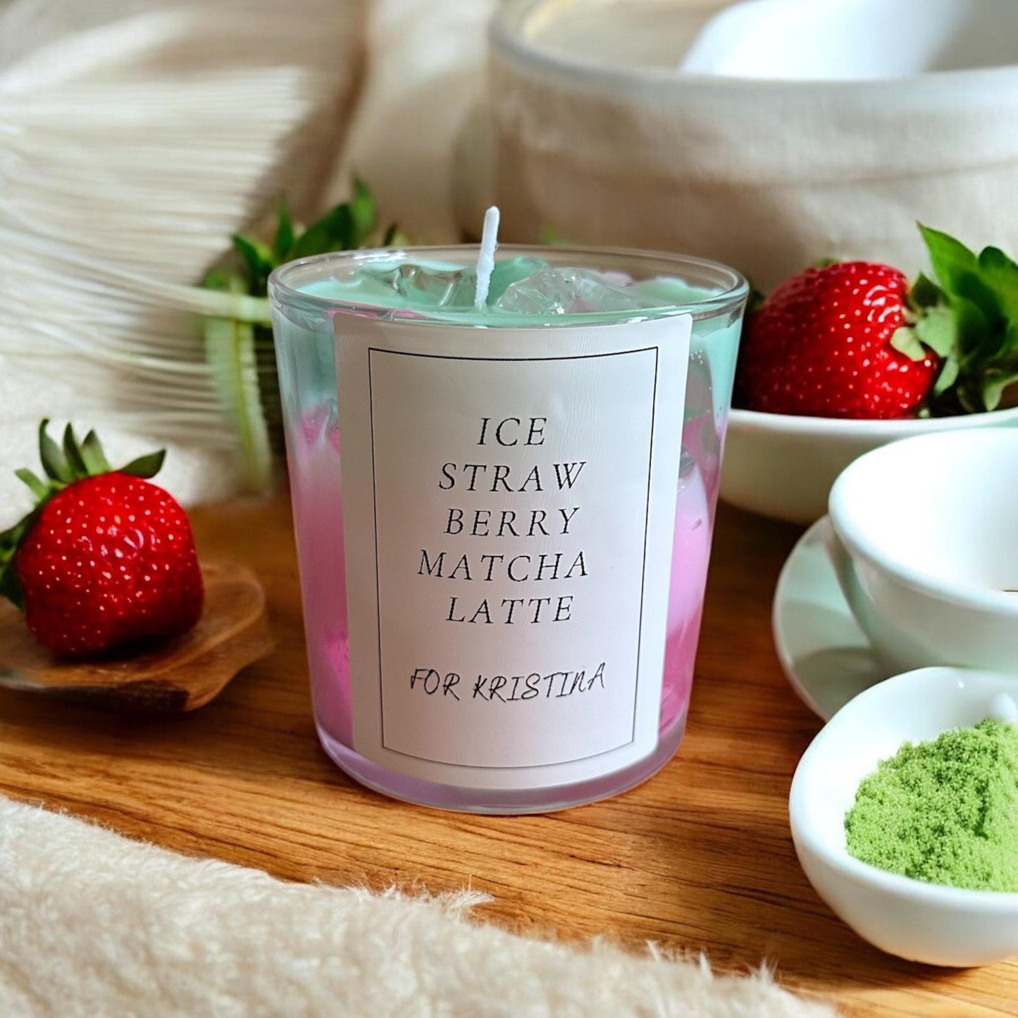 Pastel Dream Candle – Çilek & Matcha