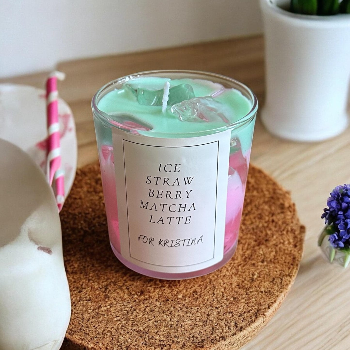 Pastel Dream Candle – Çilek & Matcha