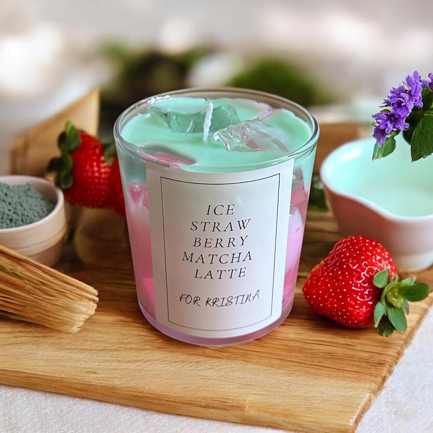 Pastel Dream Candle – Çilek & Matcha