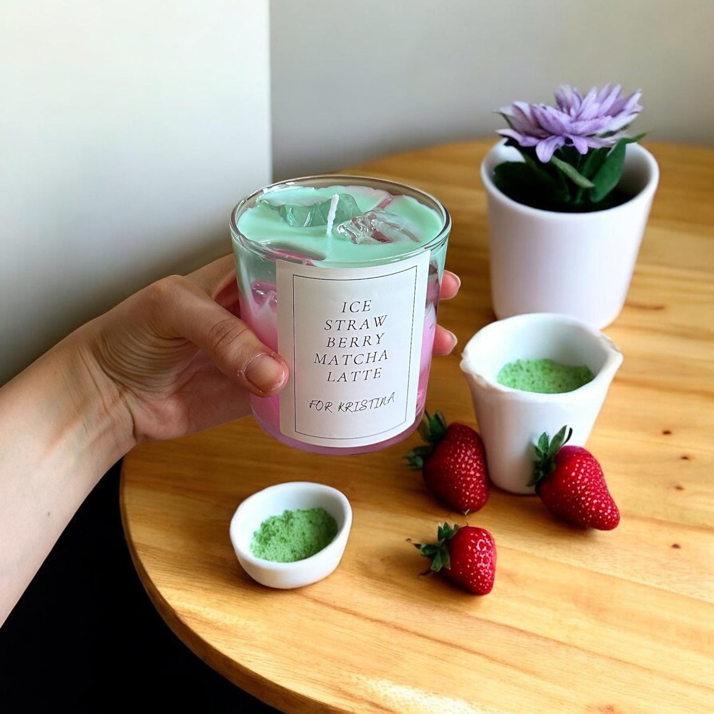 Pastel Dream Candle – Çilek & Matcha