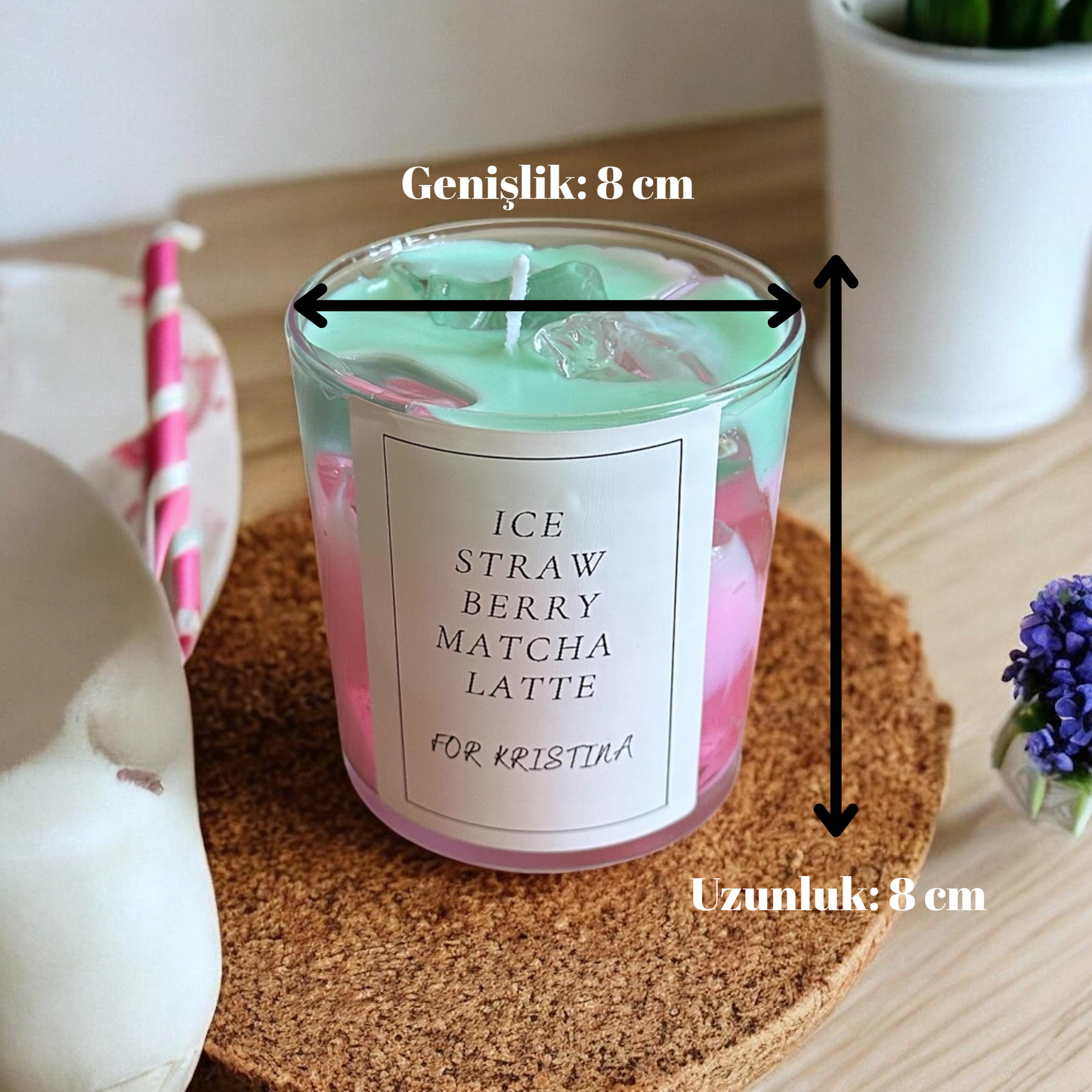 Pastel Dream Candle – Çilek & Matcha
